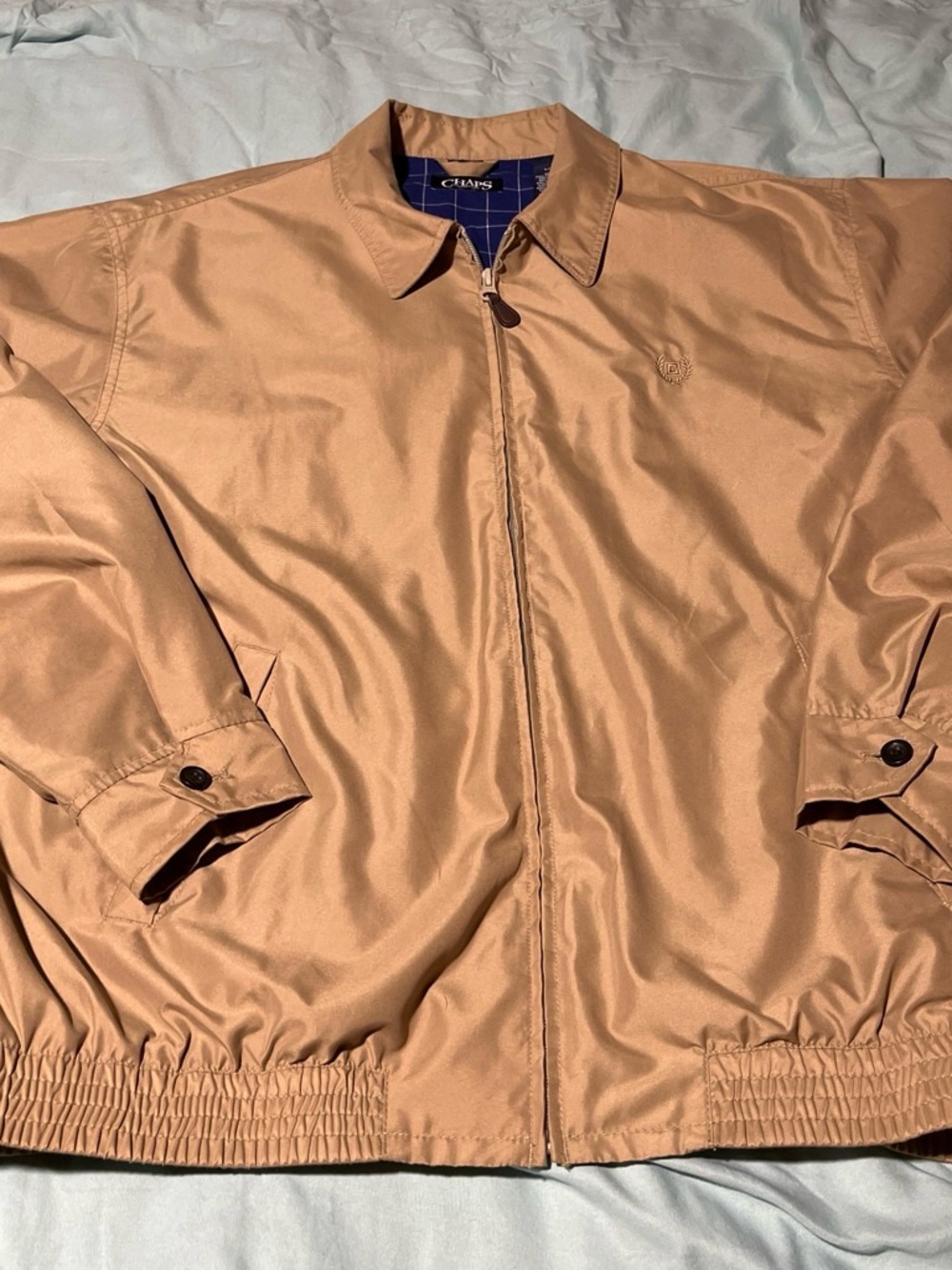Chaps Men's Light Brown Zip-Front Shirt Jacket